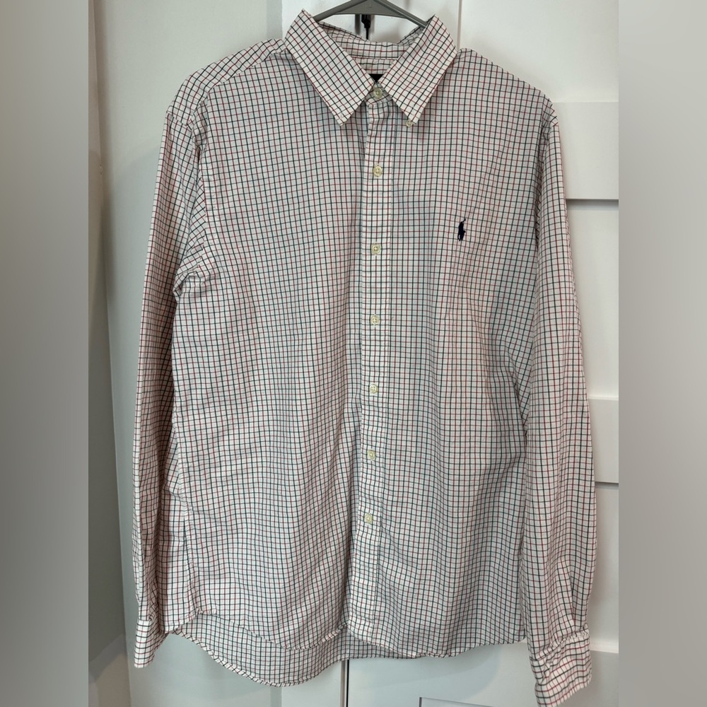 Ralph Lauren Men’s Button Up Shirt Long Sleeve Red/Black Plaid Size Large